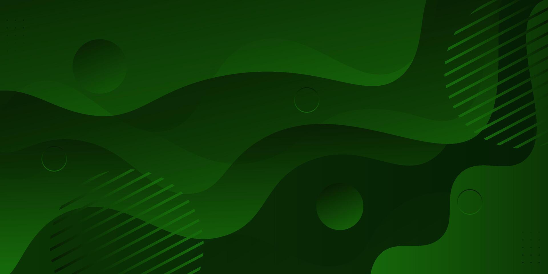 Dark green wave background with simple shapes. Simple green wave design. eps10 vector