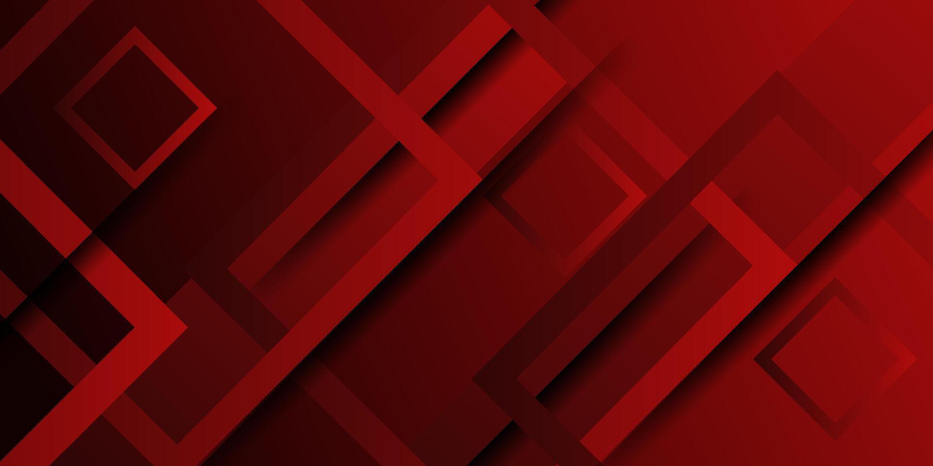 Abstract red square lines overlapping 3D background. Trendy shape pattern combination. Eps10 vector