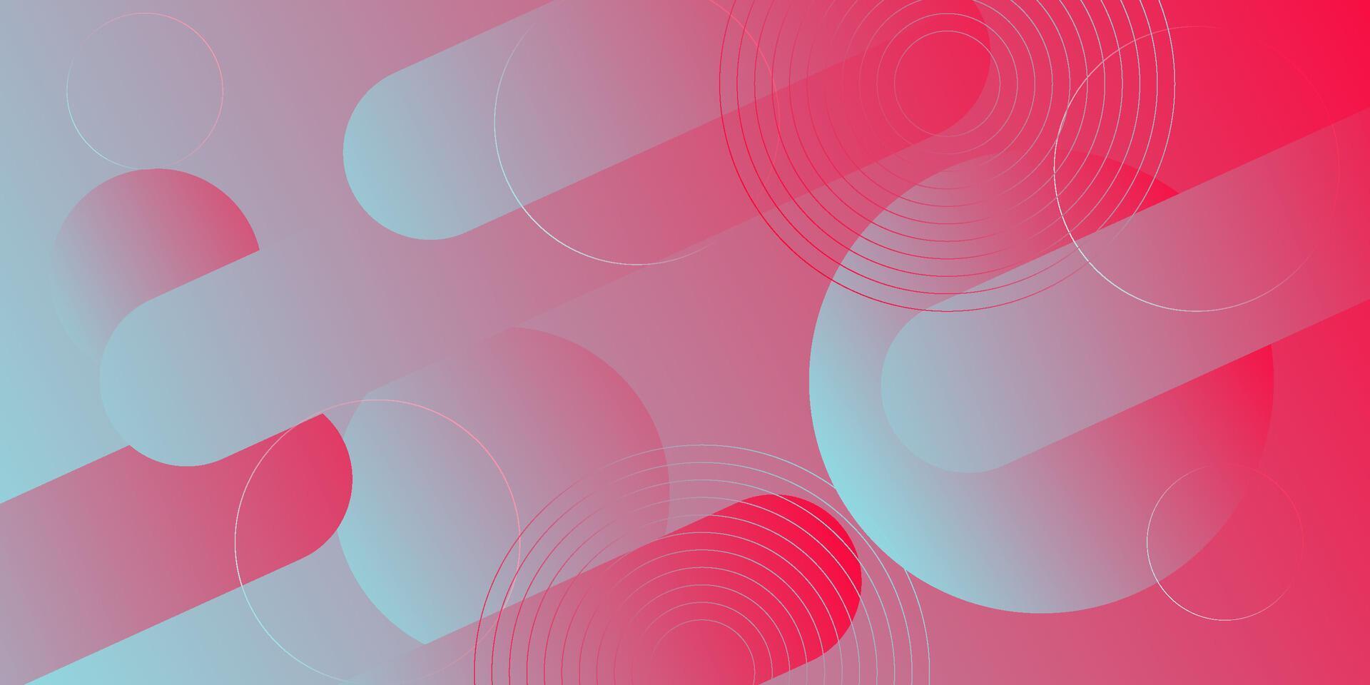 Abstract blue and red dynamic gradient background with 3d look and simple circle pattern. Rounded rectangle elements. Cool and fancy design. Eps10 vector