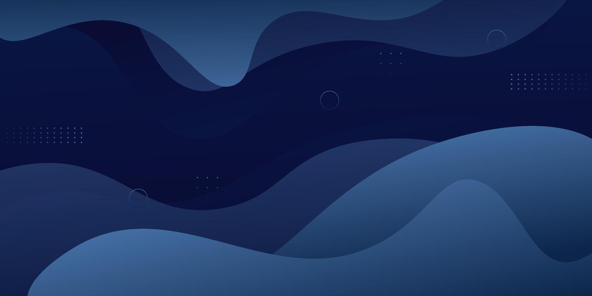 Dark blue wave geometric background. Blue elements with fluid gradient. Dynamic shape composition vector