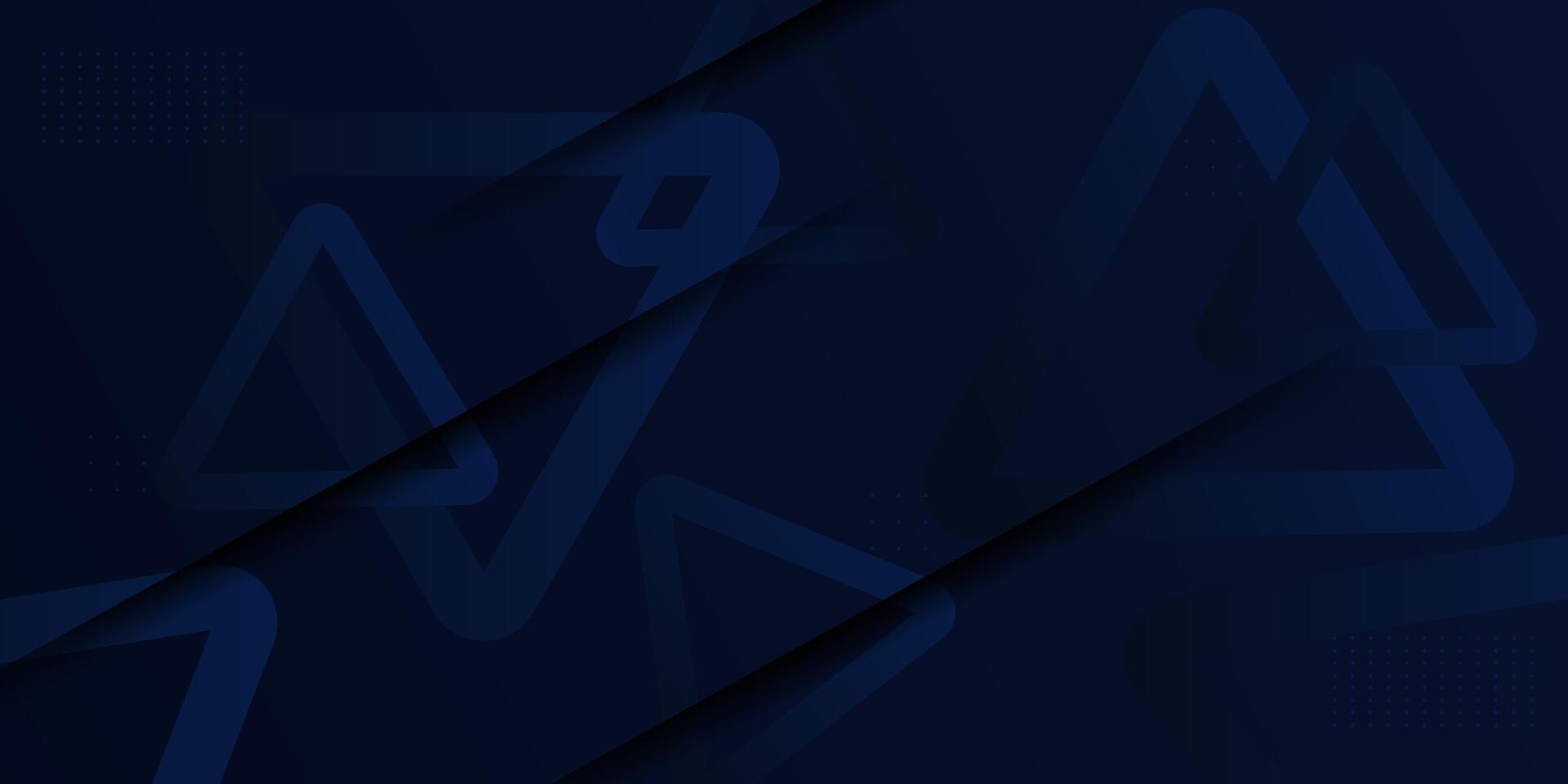 Abstract 3D dark blue diagonal geometric background. Overlapping triangle shapes with shadow. Eps10 vector