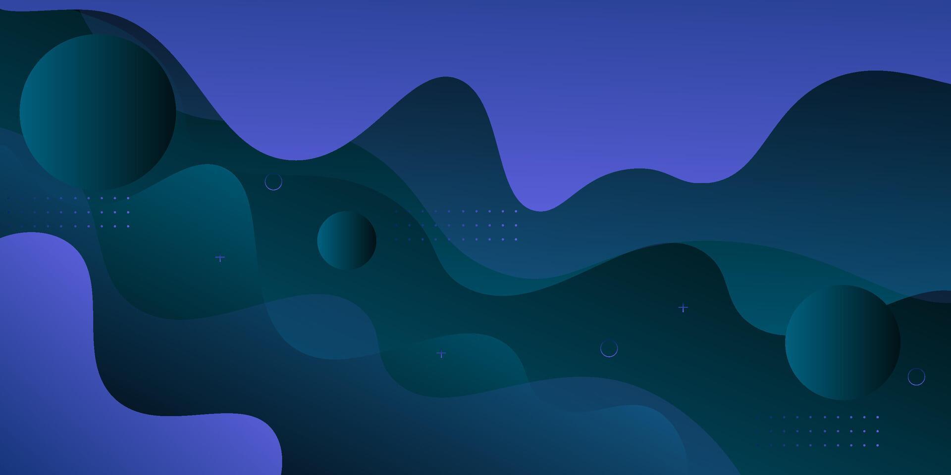 Abstract dark blue wave 3D geometric background. Wave color background with circle pattern design. Liquid shape composition. Eps10 vector