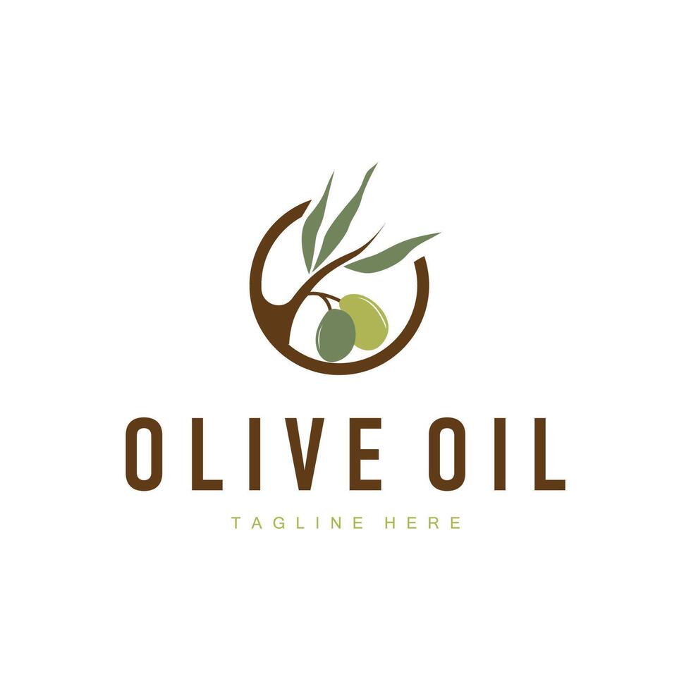 simple olive logo template vector