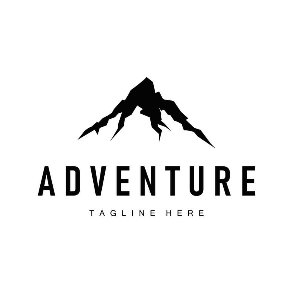 minimalist adventure design with simple mountain logo concept silhouette nature vector
