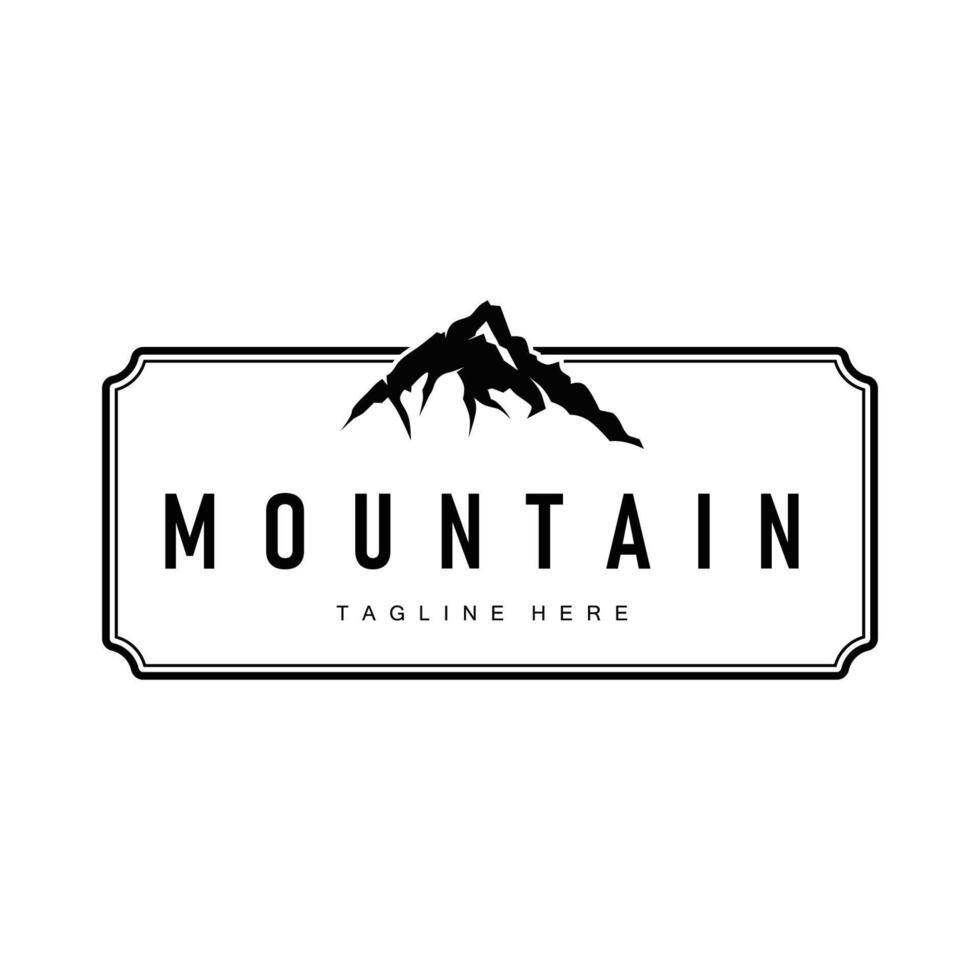 minimalist adventure design with simple mountain logo concept silhouette nature template vector