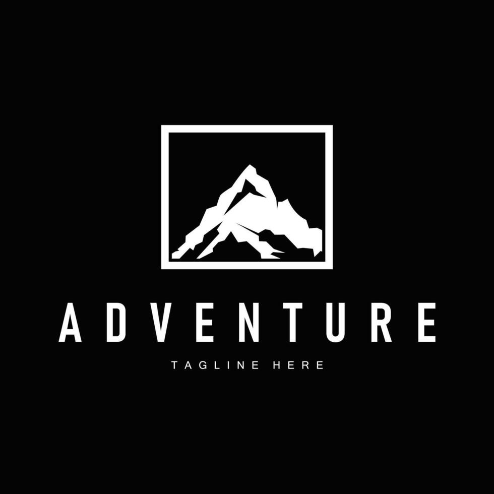 design simple mountain logo silhouette nature illustration template vector
