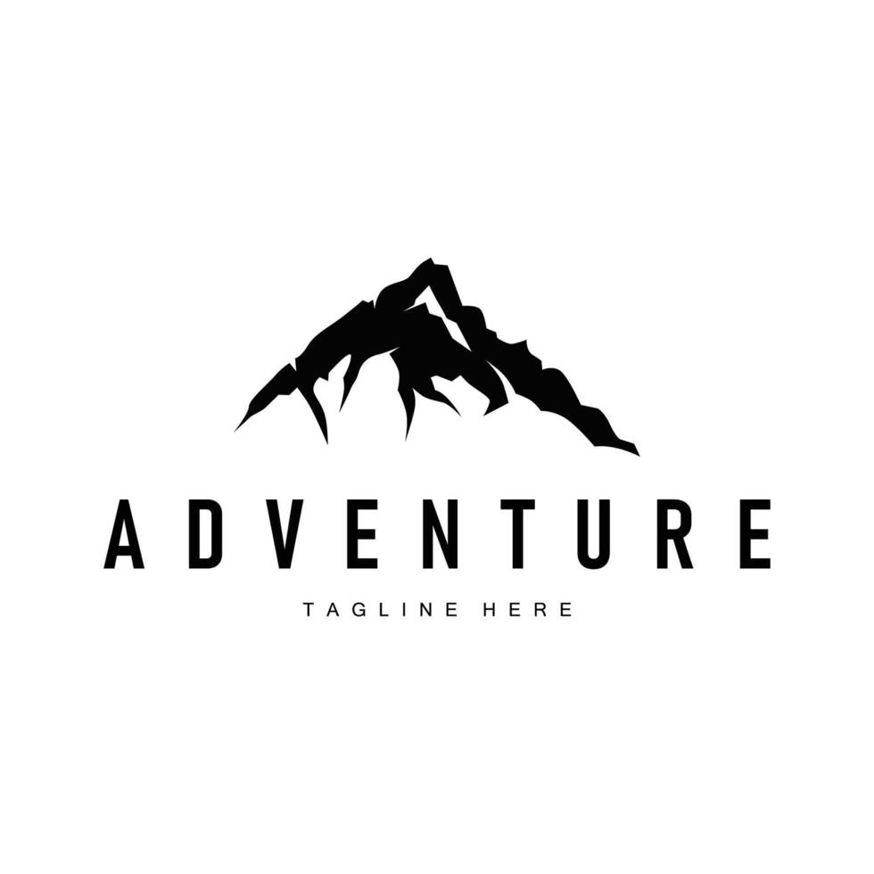 design with simple mountain logo concept silhouette nature illustration template vector