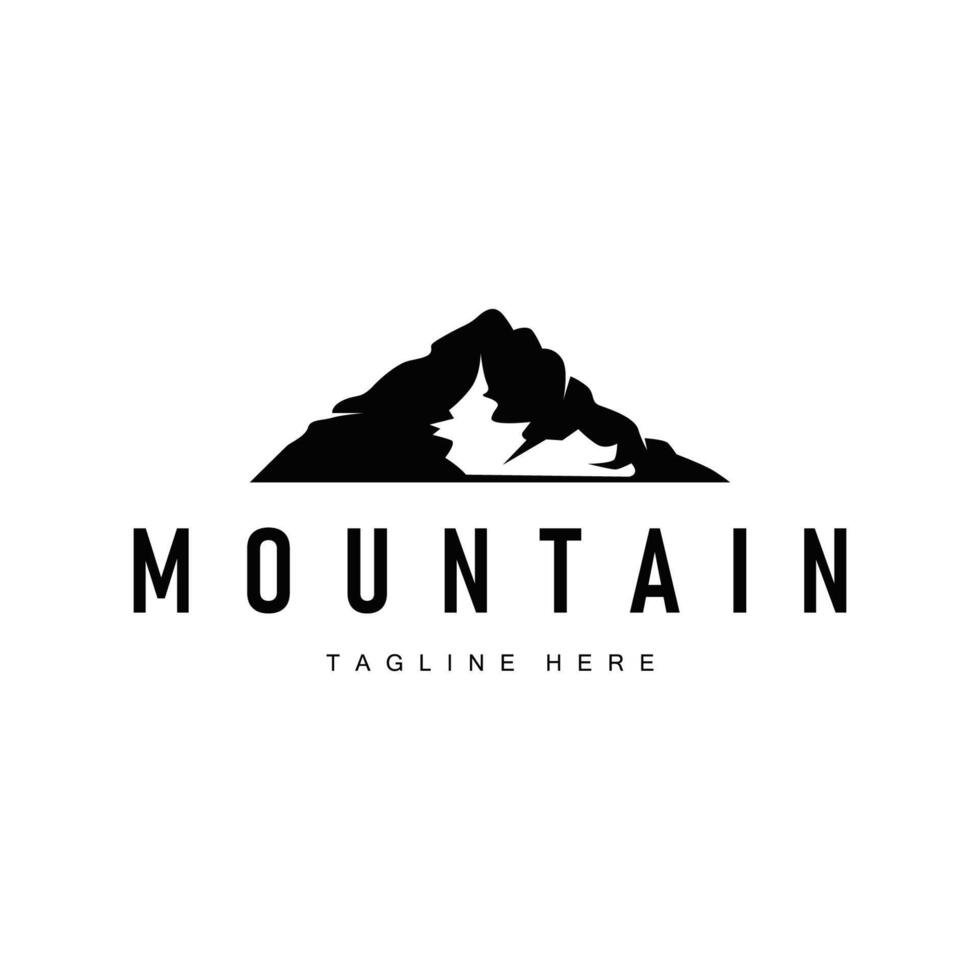 minimalist adventure design with mountain logo concept silhouette nature illustration template vector