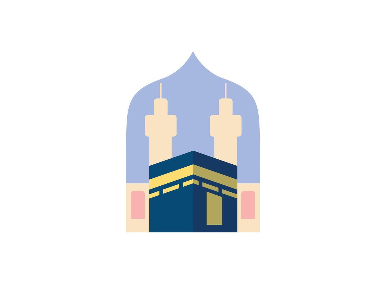 Illustration of an Mosque Islamic Flat Kaaba vector