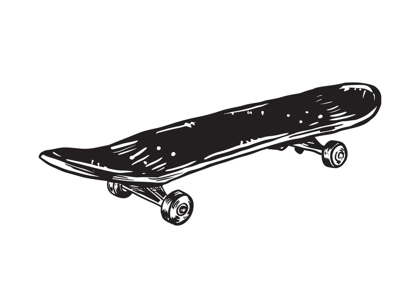 Illustration of an Sport Equipment Skateboard Handdrawn vector