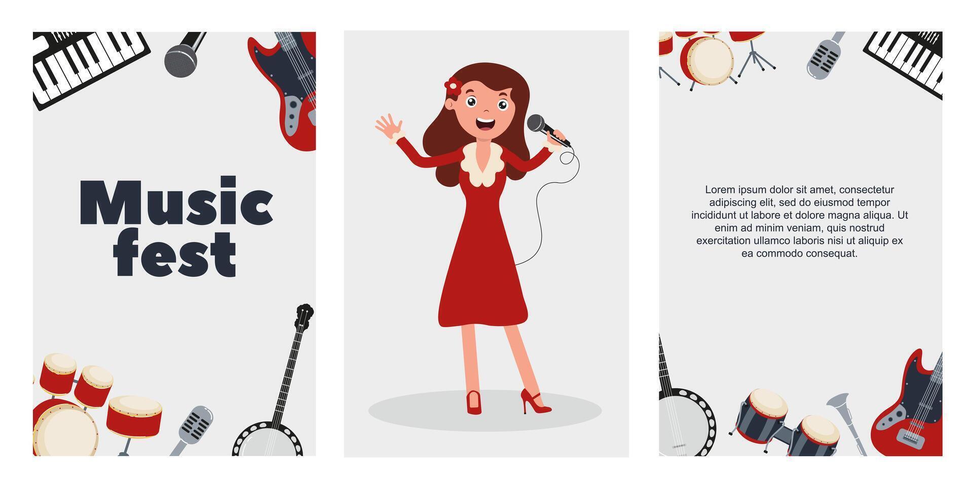 Celebrate music at a vibrant festival featuring a lively performer with a microphone vector