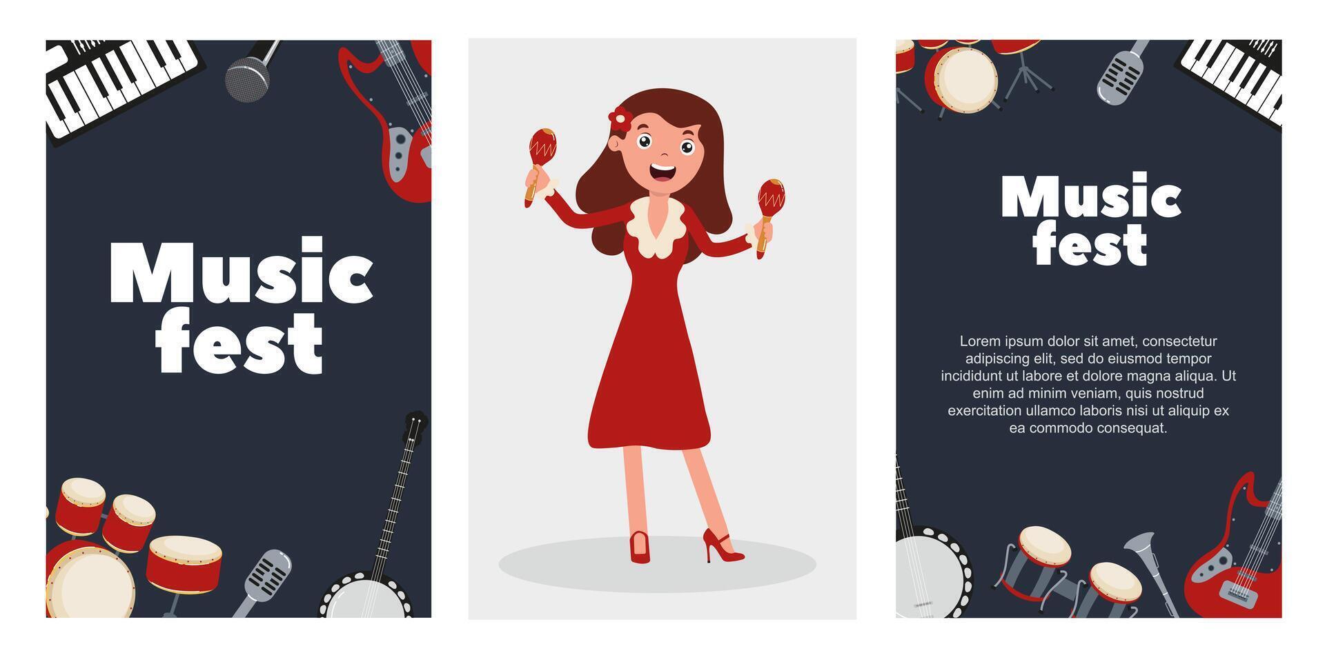 Celebrate music at a festive event featuring diverse instruments and lively performances vector