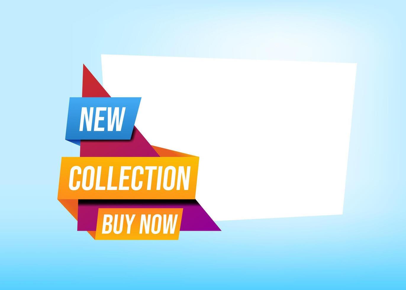 Promotional tag label design for advertisement for introducing New Collection vector