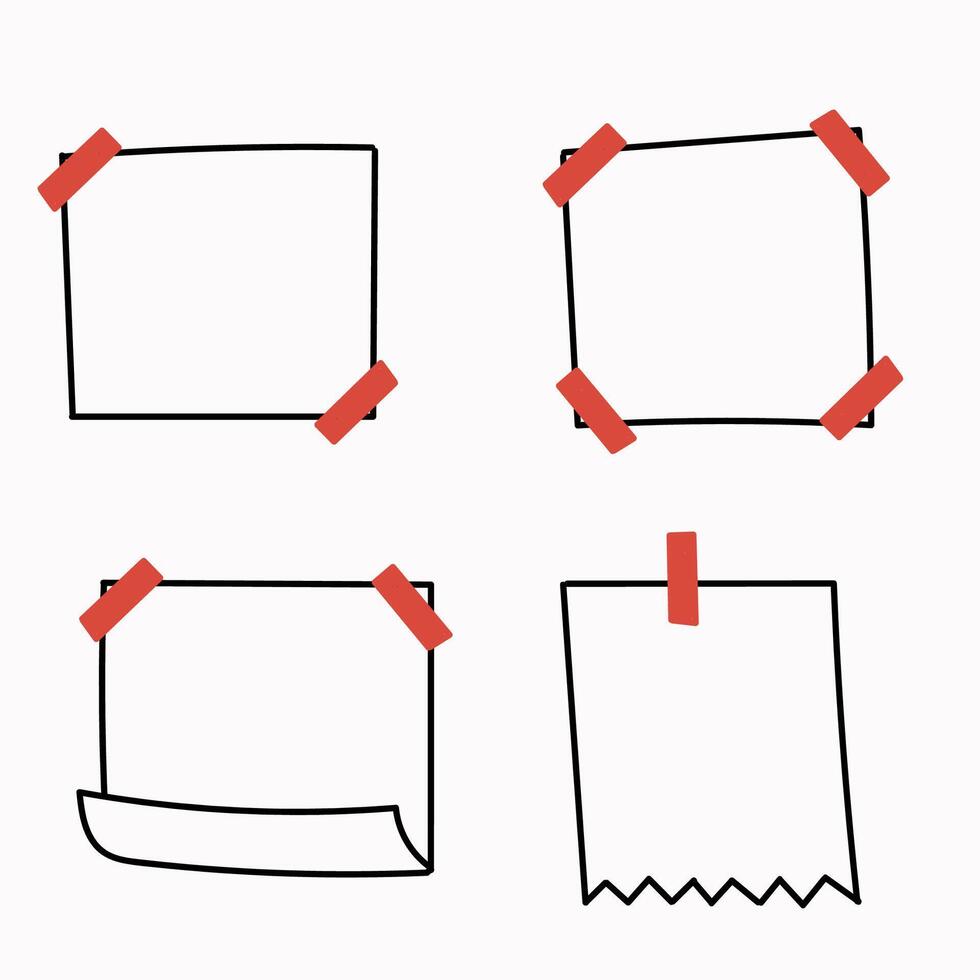four different types of paper with tape on them vector
