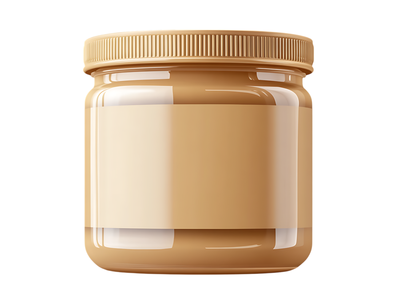 Jar of peanut butter with blank label. png