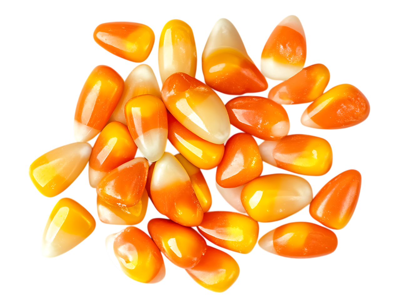 Pile of candy corn kernels, Halloween treat. png