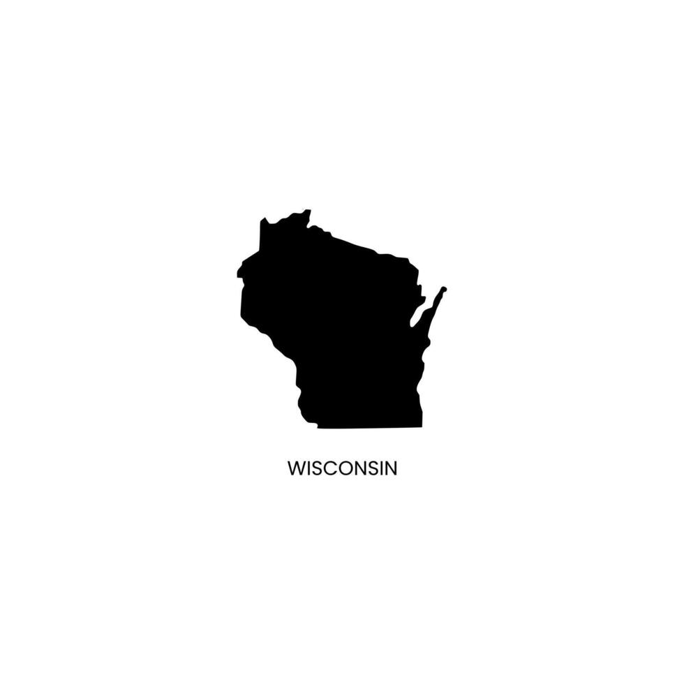 Wisconsin Map Stock Image. vector