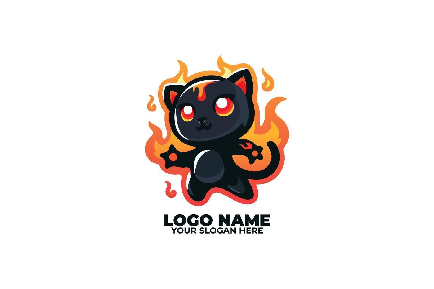 Flame claw, A Playful Panther Cub with Glowing, Fire Lit Paws vector