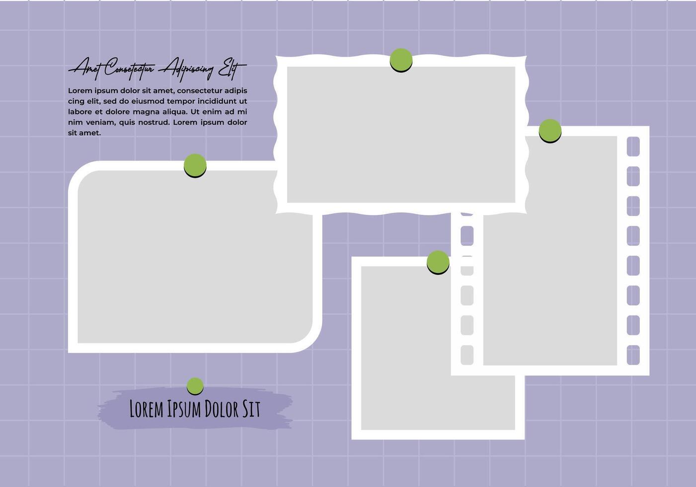 Picture or frame Collage grid effect overlay vector