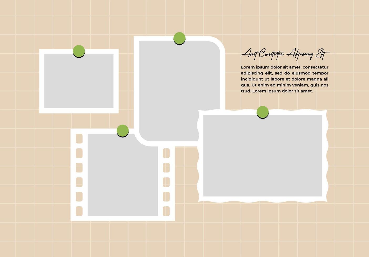 Blank Picture Photo frame collage concept vector