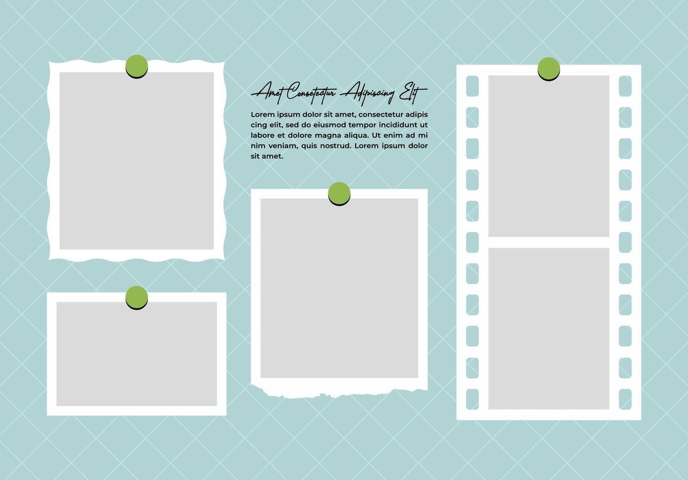 Frame Picture photo Collage grid photo effect template design vector