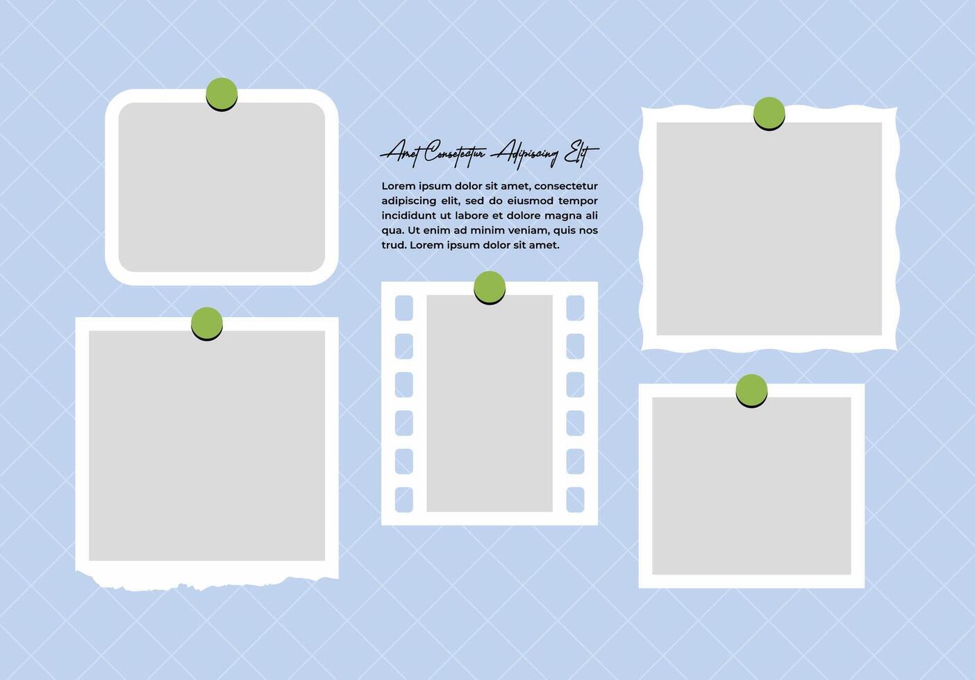 Picture or photo collage design template vector