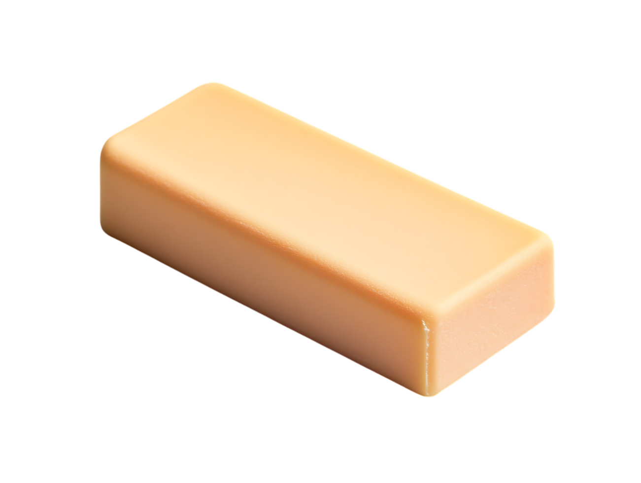 A simple block of cheese isolated on a transparent background. png