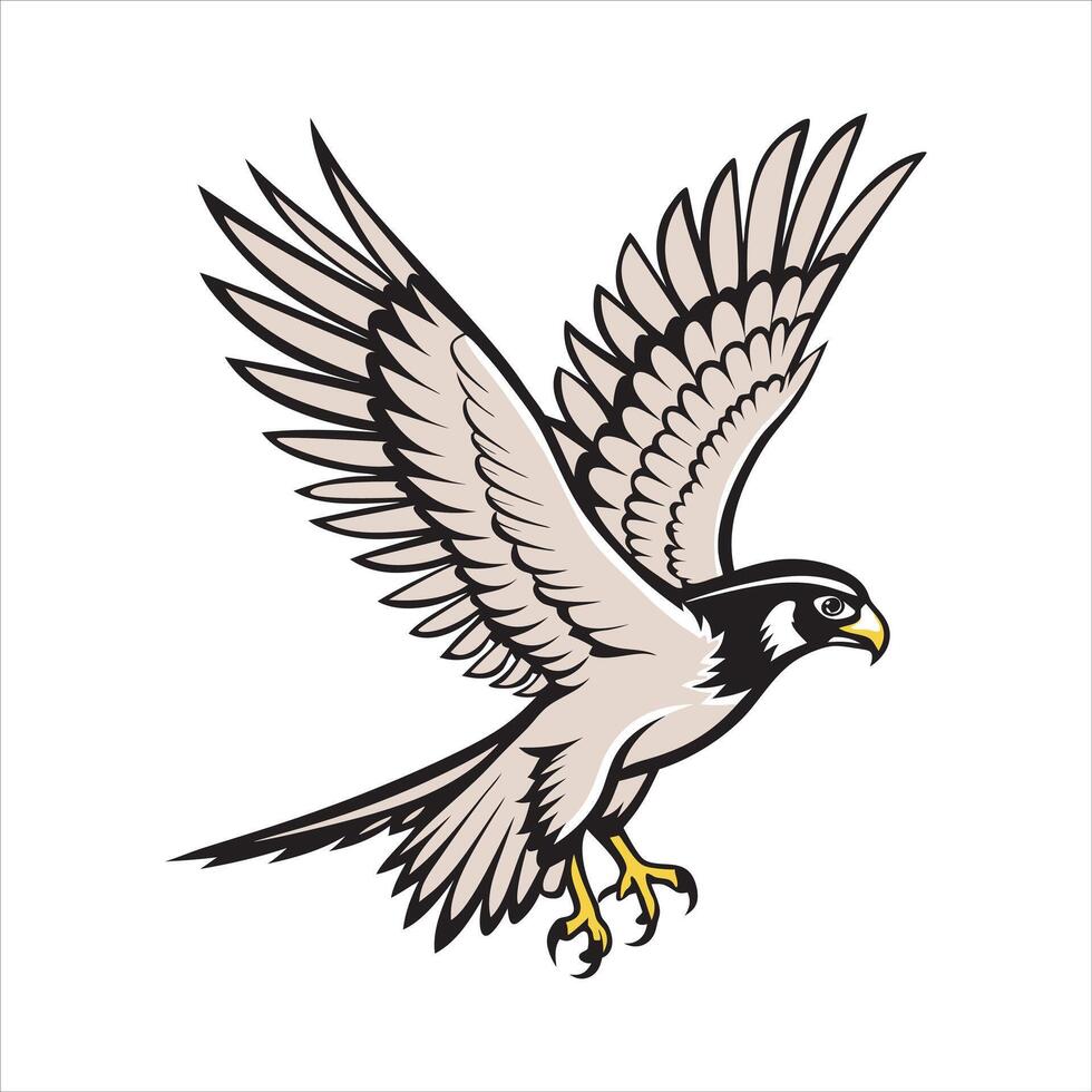 Flying hunter eagle illustration for sports and branding vector