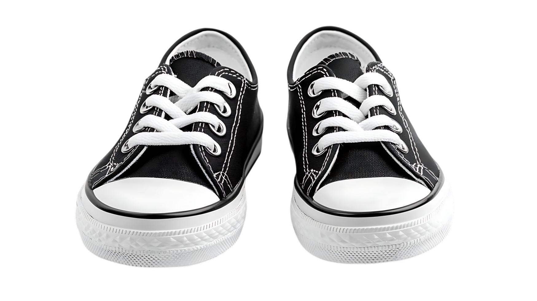 Pair of black canvas sneakers. png