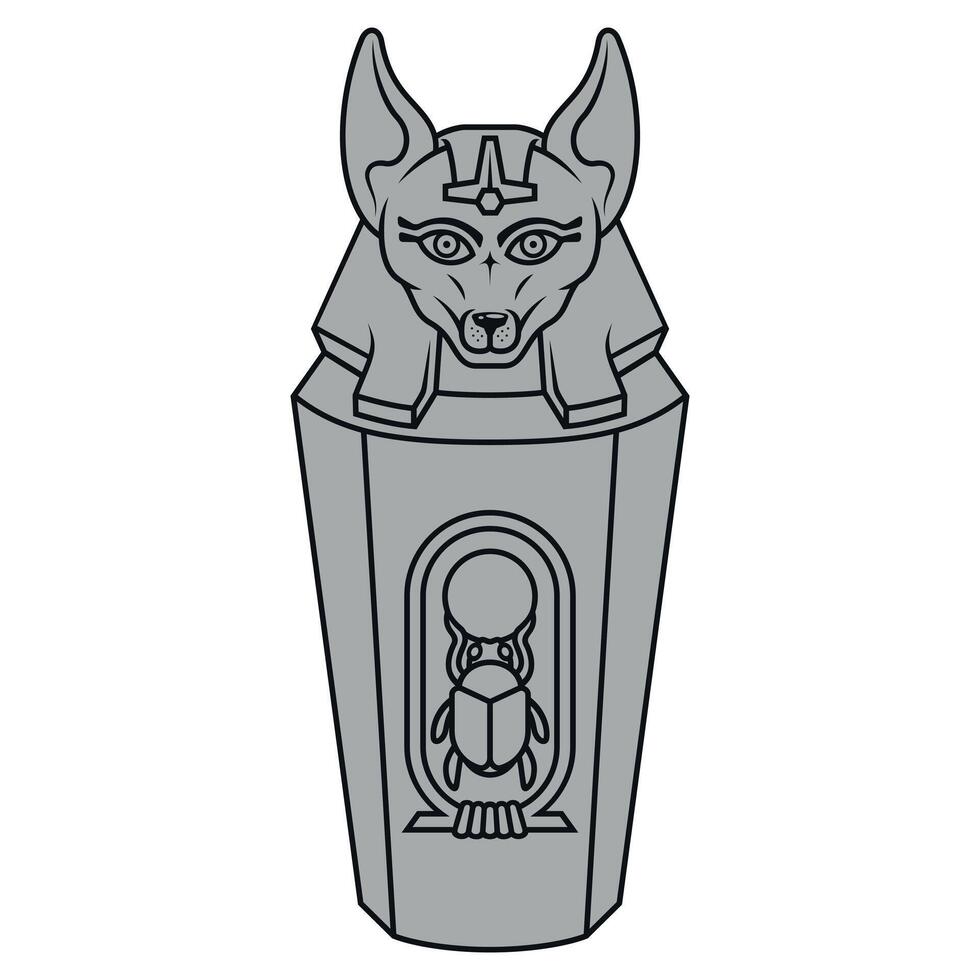 Within this Canopic Jar, belonging to Anubis, god of the dead, lay the organs of the departed, safeguarded for eternal life vector