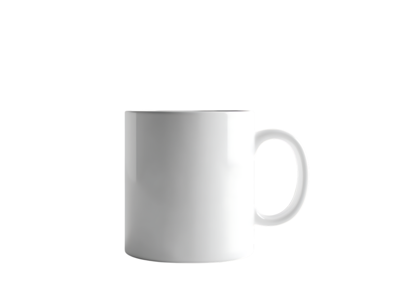 Classic white mug, perfect for designs and mockups. Customizable template for branding and personalization. png