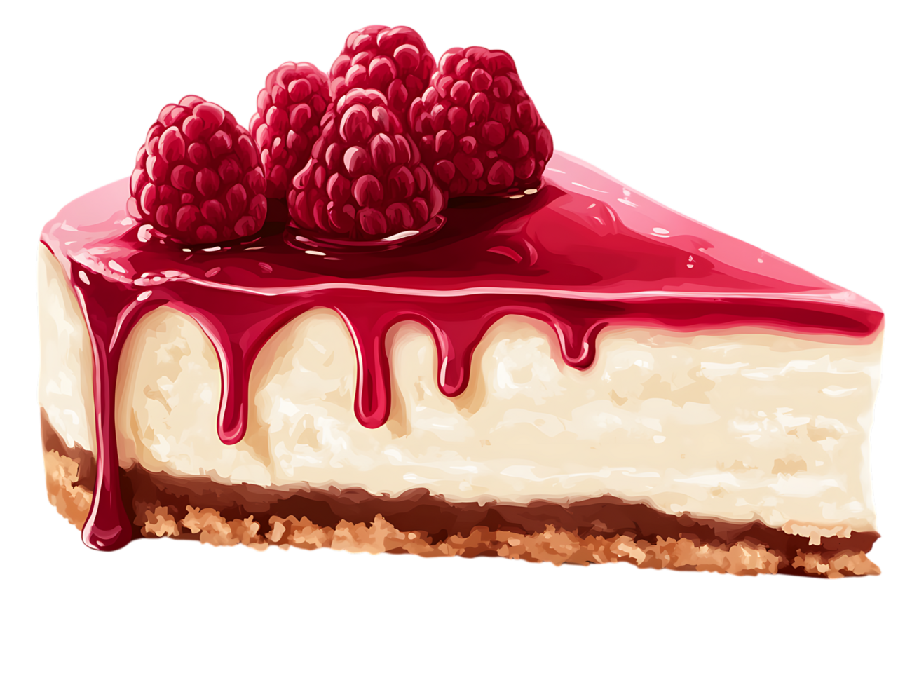 Delicious raspberry cheesecake slice, sweet dessert png
