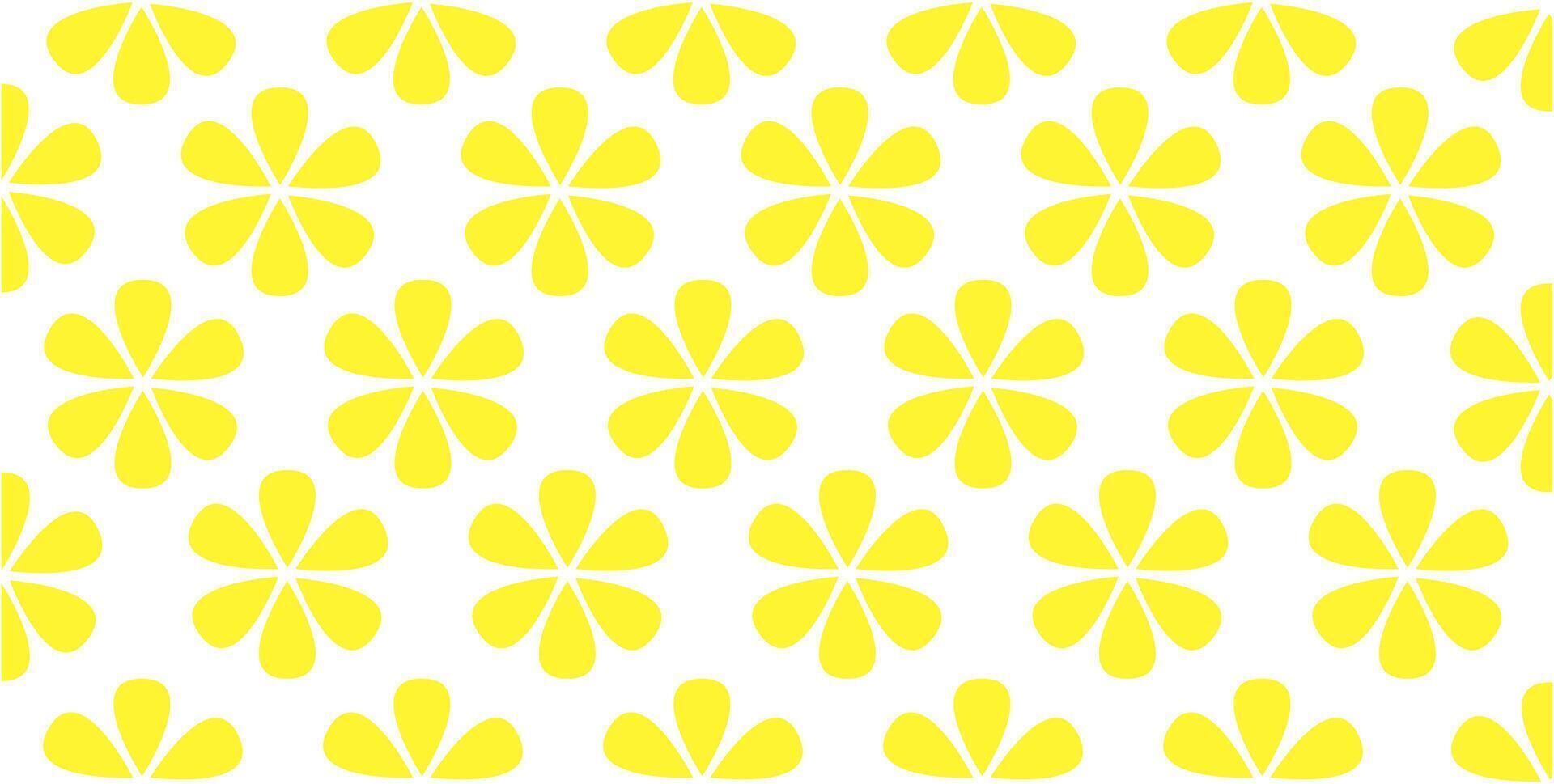 Seamless pattern with yellow abstract flowers on white background. Floral decorative design for textile, wallpaper, wrapping paper. vector