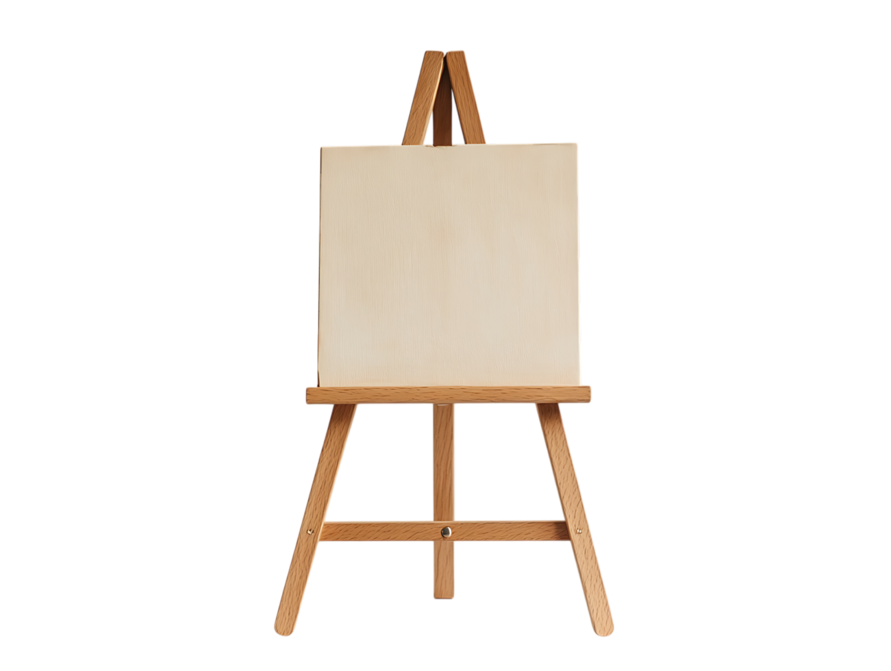 Blank canvas on a wooden easel. png