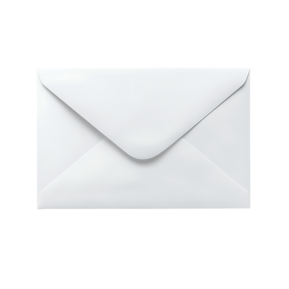 Blank white envelope, isolated on transparent background. png