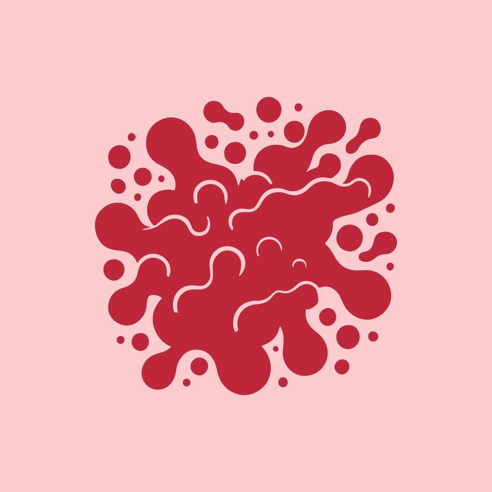 Trendy Red Blob Splash Abstract Art vector