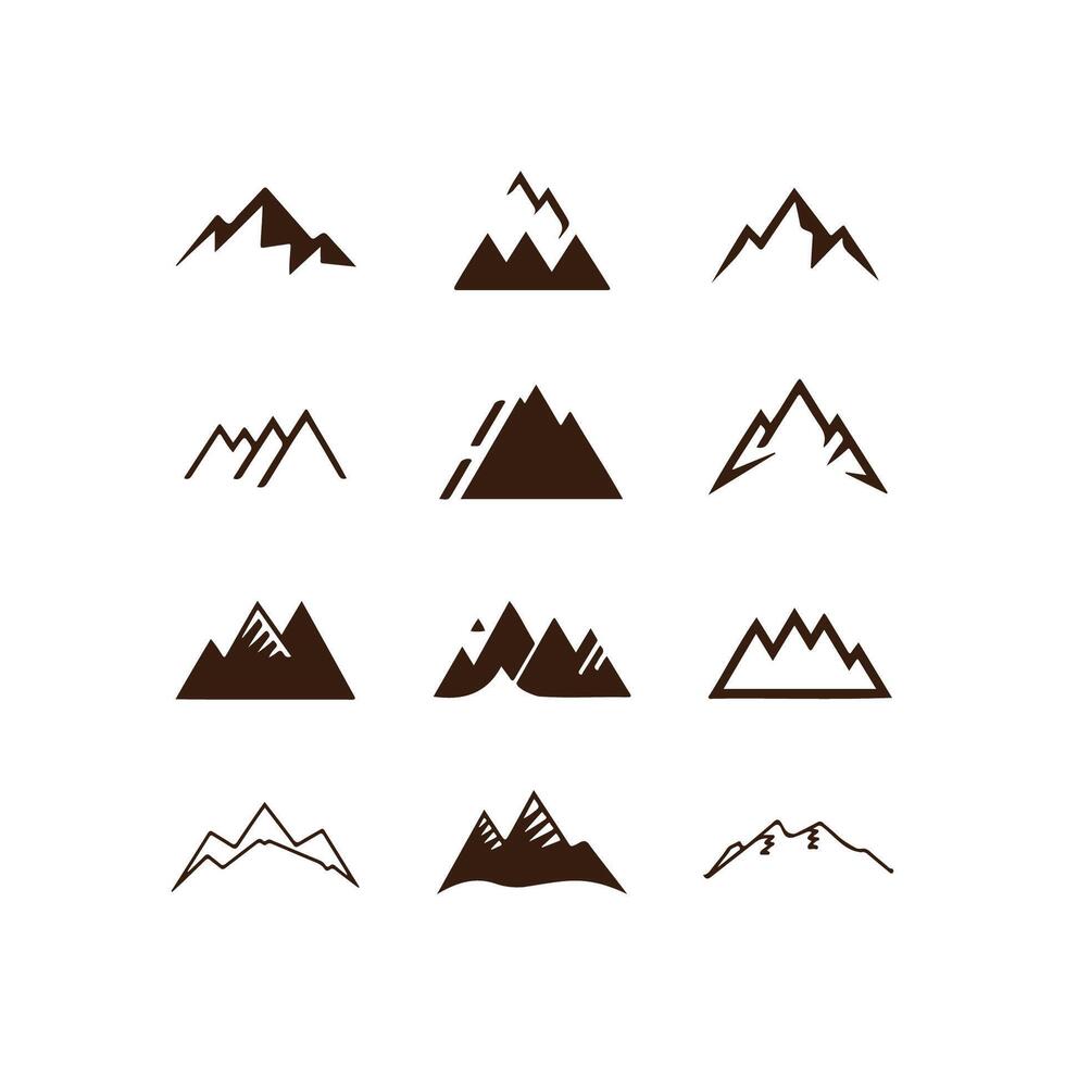 Collection of Mountain Icons and Symbols vector