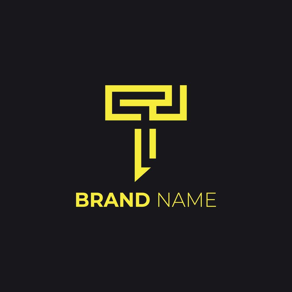 Geometric Minimalist Letter T Logo Design vector