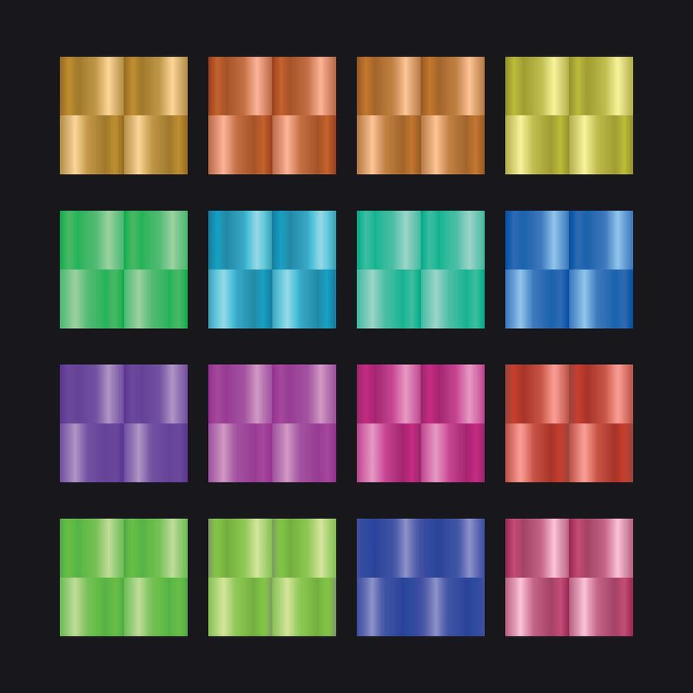 Collection of Colorful Metallic Gradient Blocks vector