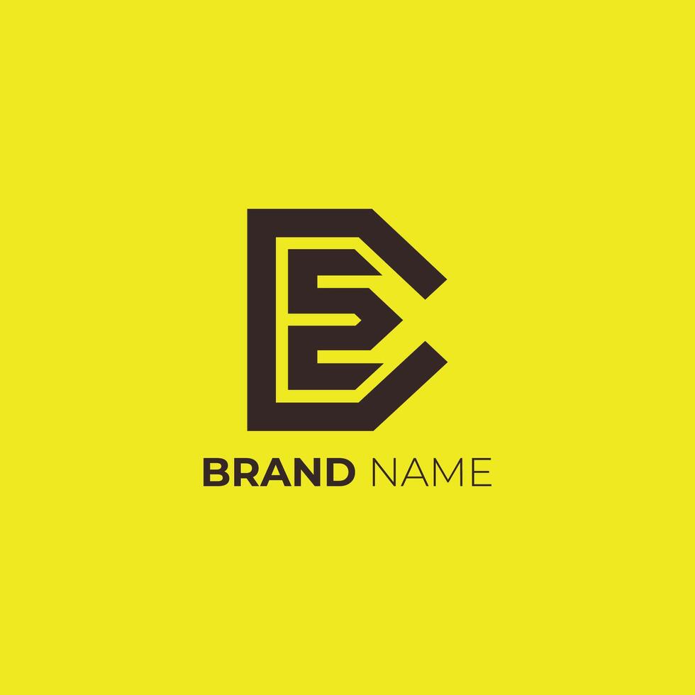 Modern geometric logo design with the letters B and E and the number 2 vector