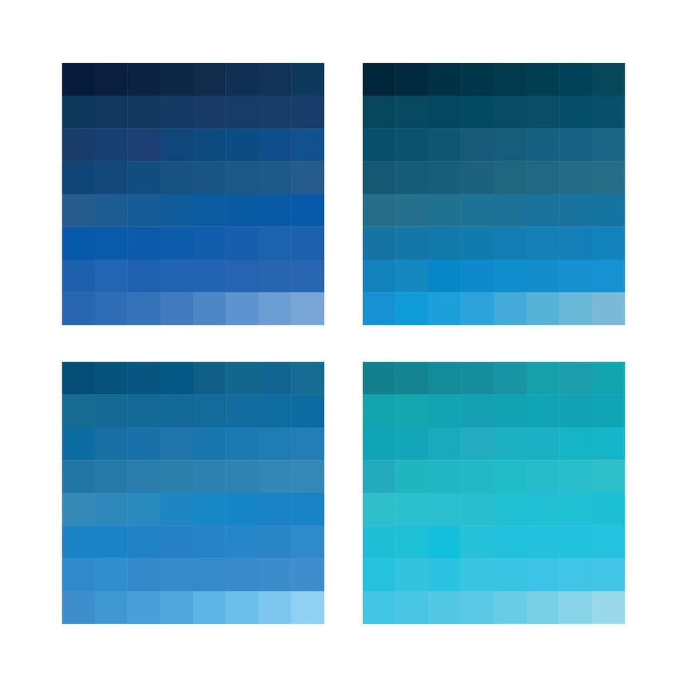Modern Trendy Four Pixelated Blue Gradients vector