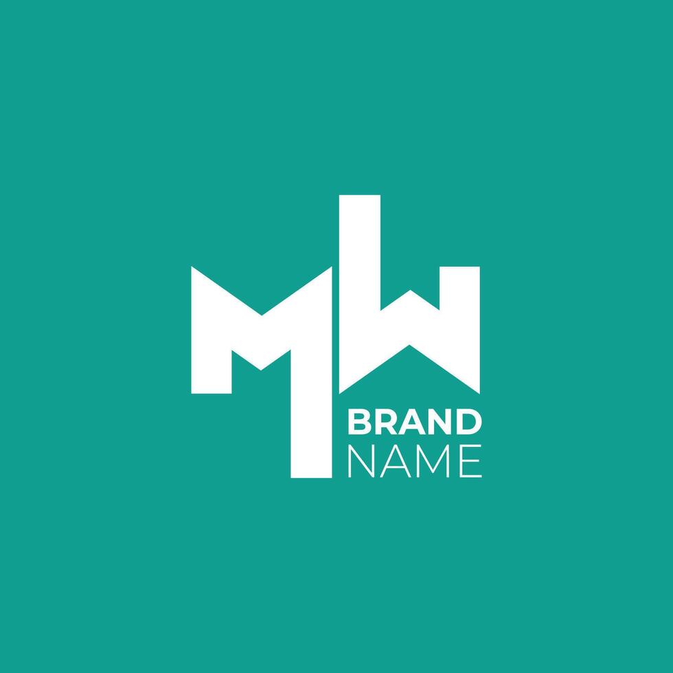 Modern Minimalist MW Brand Logo Design vector
