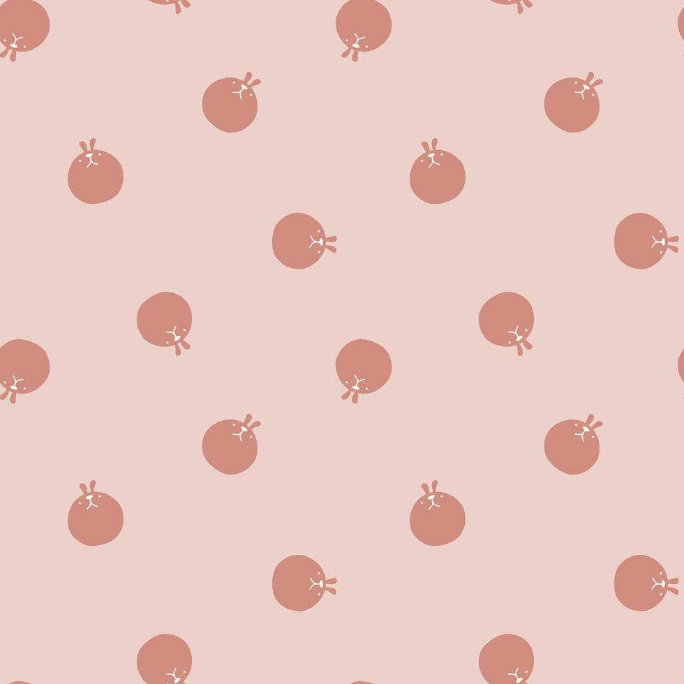 seamless minimal rabbit bunny repeat pattern in pink background vector
