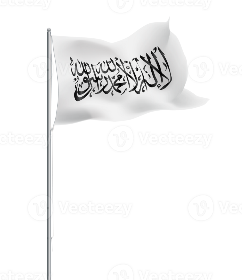 Afghanistan flag waving on pole.Isolated national flag of Afghanistan png