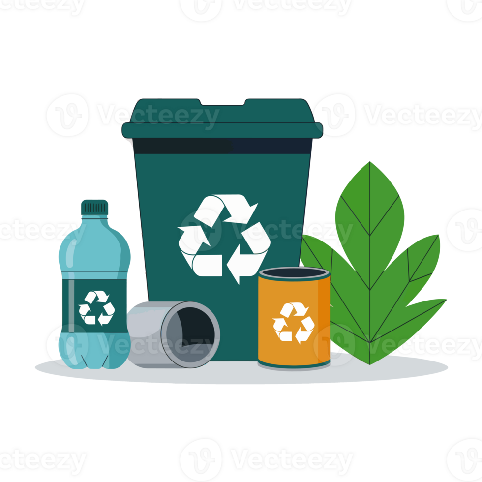A collection of recyclable materials features prominently cutouts png