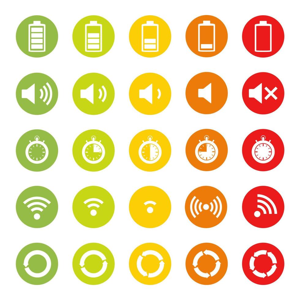 Icons of different indicators vector