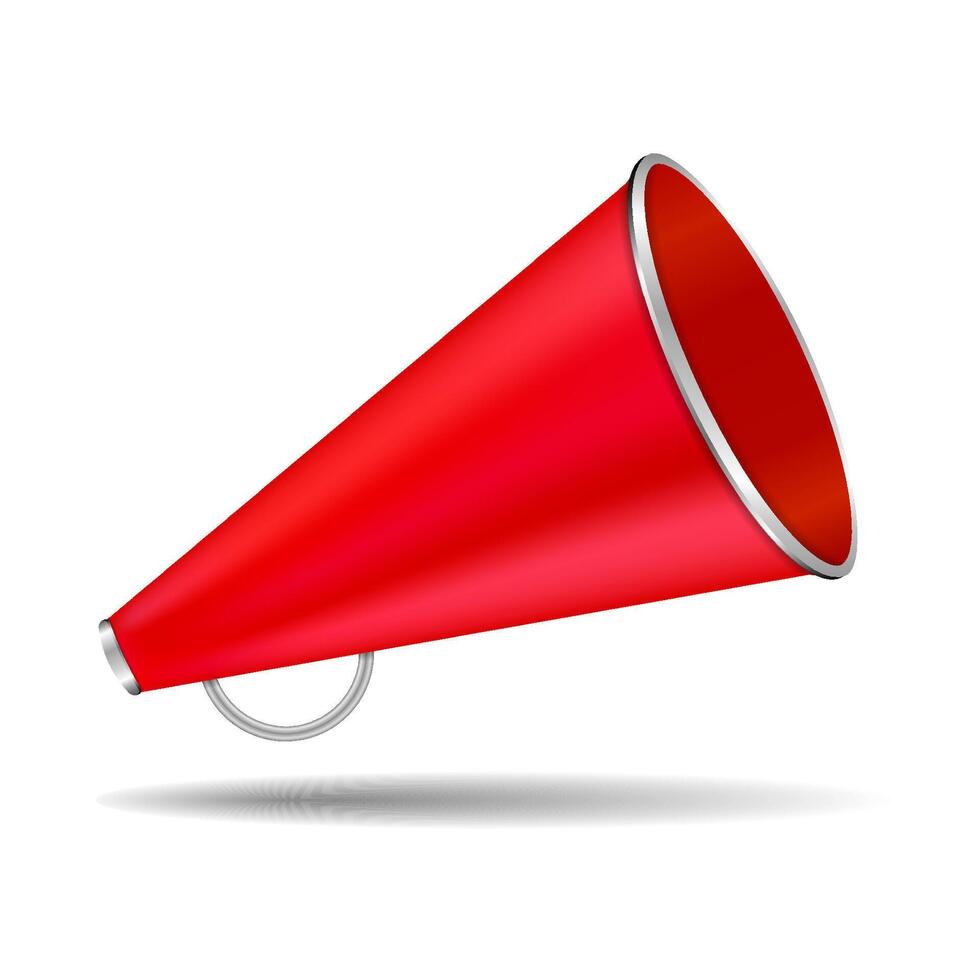 Red megaphone on white background vector