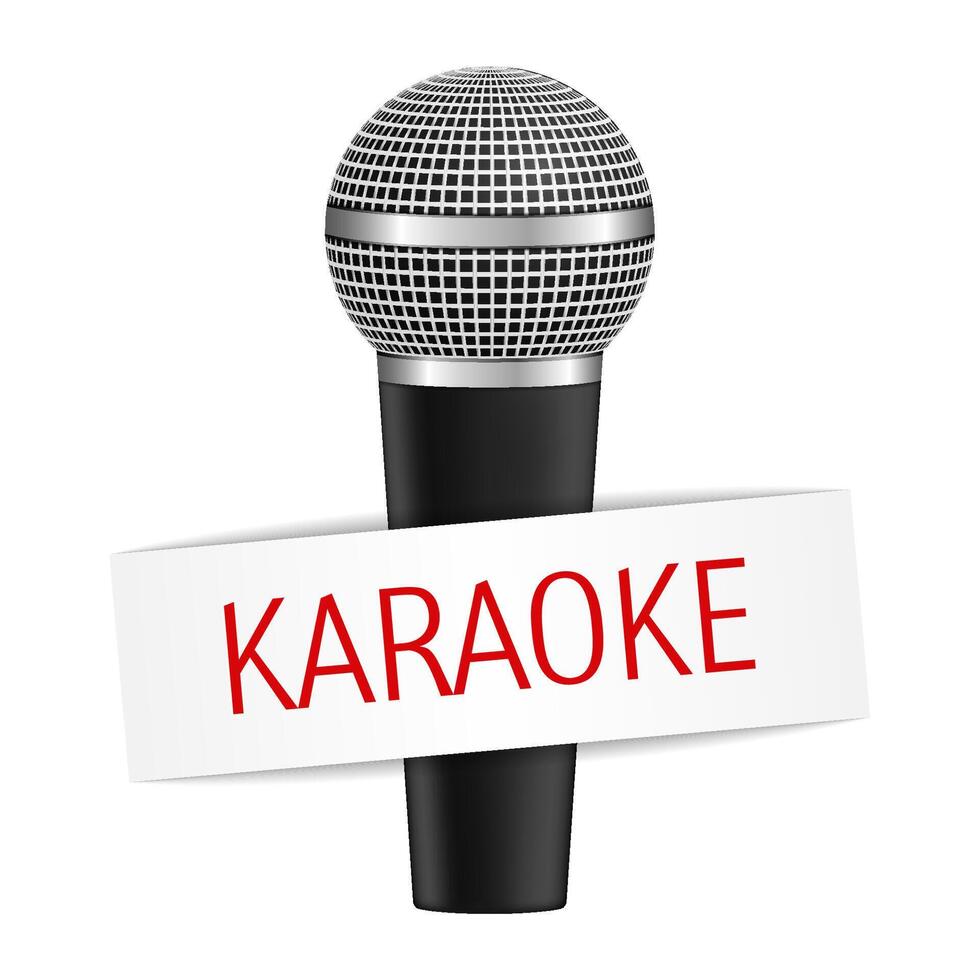 Karaoke banner with microphone vector
