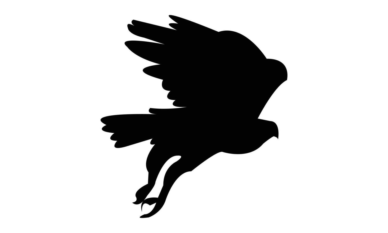 Flying African hawk eagle bird black Silhouette vector