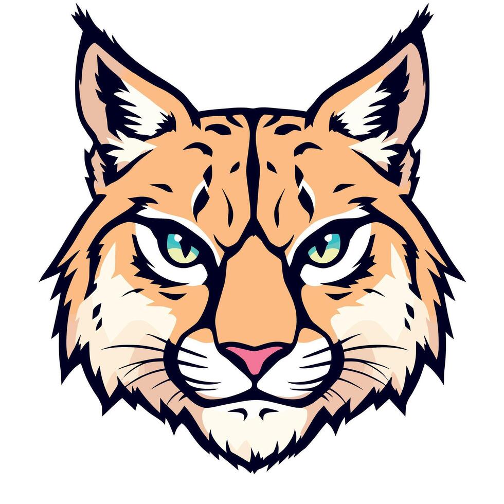 The head of a lynx is shown on a white background vector